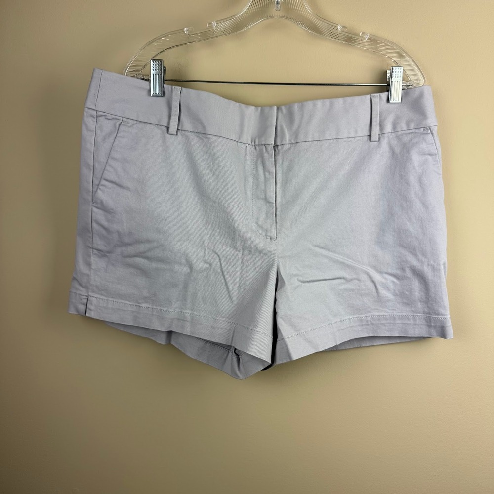Loft‎ The Riviera Short Womens 16 Light Grey Chino 4 Inch Inseam NWT